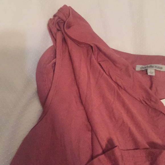 Blush colored Tie down crop top size L - Picture 6 of 8